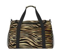 Piel de Animal de Cebra Negra Dorada Africana Sepia,Bolsas Deportivas, Bolsos de Viaje Deportivos Cruzados de Mano, Bolsas de Viaje de Gran Capacidad para Mujeres y Hombres.