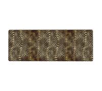 Piel de Animal de pitón Africana Negra Dorada de Safari Sepia,Alfombrilla de ratón Grande para Escritorio, Teclado de Ordenador, Base de Goma Antideslizante, 30 x 80 cm