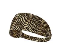Piel de Animal de pitón Africana Negra Dorada de Safari Sepia,Banda Deportiva para el Sudor Unisex, Multiusos, elástica para el Pelo