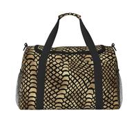 Piel de Animal de pitón Negra Dorada Africana Safari Sepia,Bolsas Deportivas, Bolsos de Viaje Deportivos Cruzados de Mano, Bolsas de Viaje de Gran Capacidad para Mujeres y Hombres.