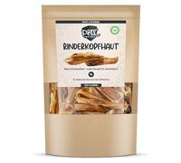 Piel de cabeza de vacuno nativa seca, para perros, 15-20 cm, baja en grasa y rica en proteínas, diversión para masticar extra larga, cuidado dental natural, sin productos químicos ni aditivos