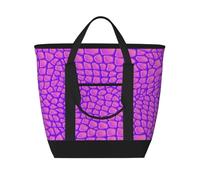 Piel de caimán de cocodrilo rosa,Bolsas de almuerzo de gran capacidad, bolsa de mano térmica para mujeres, hombres, trabajo, picnic, viajes.