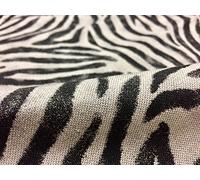 PIEL DE CEBRA. Mezcla de algodón de lino de tela con estampado animal - Cortinas, Decoración del hogar, Confección, Tapicería - 140 cm de ancho (se vende por metro) Rayas negras y crema