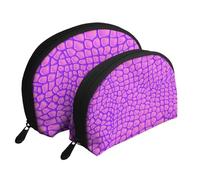 Piel de cocodrilo Rosa, Bolsa de Maquillaje de Concha, Monedero pequeño para Mujer, Bolsa de artículos de tocador, Bolsa de cosméticos, 2 Piezas