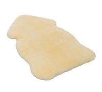 Piel de cordero de CHRIST - piel de oveja/borrego genuina de curtido medicinal para bebés y recién nacidos, para carro, silla de bebe o como alfombra. Longitud: +/- 75 cm, amarillo natural