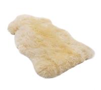 Piel de cordero medicinal sin esquilar de CHRIST - Piel de oveja/borrego para bebés y recién nacidos, para carro, silla de bebé o como alfombra. Longitud: +/- 85 cm, amarillo natural