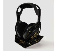 Piel de fibra de carbono Mayyskins para auriculares inalmbricos Astro Gaming A50 + Estacin Base - Mrmol de oro negro | Acabado de fibra de carbono