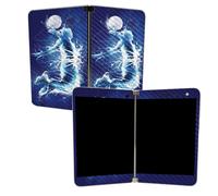 Piel de fibra de carbono Mayyyskins para Microsoft Surface Duo - Jump to the Moon | Acabado de fibra de carbono con textura duradera protectora | Fc