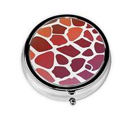 Piel de jirafa abstracta púrpura naranja, pastillero, pastillero cuadrado para bolsillo o monedero pequeño contenedor de pastillas organizador de pastillas de viaje