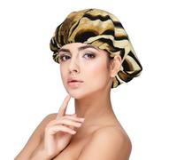 Piel de leopardo, león y tigre atigrado,Gorro de dormir de satén para adultos - Gorro de dormir elástico para mujer, cubrecabello nocturno