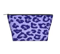 Piel de Piel con Estampado de Leopardo Morado, Bolsa de artículos de tocador Bolsa de Maquillaje Bolsa de cosméticos Bolsa de artículos de tocador de Viaje portátil
