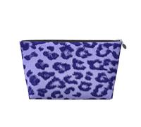 Piel de Piel con Estampado de Leopardo Morado, Bolsa de artículos de tocador Bolsa de Maquillaje Bolsa de cosméticos Bolsa de artículos de tocador de Viaje portátil