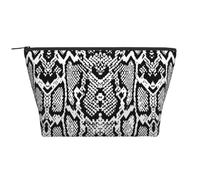 Piel De Serpiente Blanca Negra Estampada, Bolsa de artículos de tocador Bolsa de Maquillaje Bolsa de cosméticos Bolsa de artículos de tocador de Viaje portátil