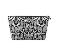 Piel De Serpiente Blanca Negra Estampada, Bolsa de Maquillaje Bolsa de cosméticos Bolsa de artículos de tocador de Viaje portátil Bolsa de artículos de tocador
