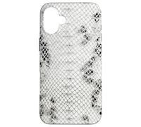 Piel de Serpiente Blanca y Negra Cool Animal Print Pattern Python Carcasa para iPhone 16 Plus