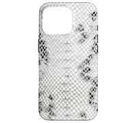 Piel de Serpiente Blanca y Negra Cool Animal Print Pattern Python Carcasa para iPhone 16 Pro