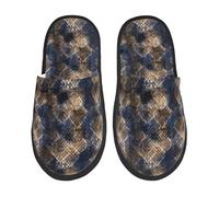 Piel De Serpiente En Acuarela Mujer Hombre Slippers Peluche Pantuflas Suave Zapatos Para Salon Invierno Interior L