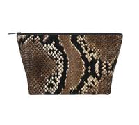 Piel de Serpiente marrón, Bolsa de artículos de tocador Bolsa de Maquillaje Bolsa de cosméticos Bolsa de artículos de tocador de Viaje portátil