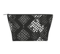 Piel De Serpiente Negro Gris Blanco, Bolsa de artículos de tocador Bolsa de Maquillaje Bolsa de cosméticos Bolsa de artículos de tocador de Viaje portátil
