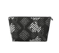 Piel De Serpiente Negro Gris Blanco, Bolsa de artículos de tocador Bolsa de Maquillaje Bolsa de cosméticos Bolsa de artículos de tocador de Viaje portátil