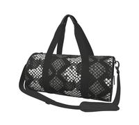 Piel De Serpiente Negro Gris Blanco, Bolsa de Viaje de Gran Capacidad, Bolso Redondo, Bolsa de Viaje Deportiva, Bolsa de Mano, Bolsa de Fitness
