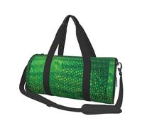 Piel de Serpiente Verde, Bolsa de Viaje de Gran Capacidad, Bolso Redondo, Bolsa de Viaje Deportiva, Bolsa de Mano, Bolsa de Fitness