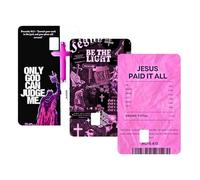 Piel De Tarjeta Cristiana Holográfica, Diseño Portátil, 5,4 X 9,5 Cm, Use La Palabra De Dios En Su Tarjeta, Cubierta De Tarjetas De Débito Basadas En La Fe, Llamativa, Para Hombres, Estudiantes, Abuel