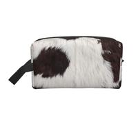 Piel De Vaca Abstracto África Animal Negro, Bolsa de Maquillaje Bolsa de cosméticos Bolsa de artículos de tocador de Viaje portátil Organizador de Bolsa de Maquillaje
