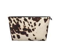 Piel De Vacuno con Manchas Negras Y Marrones, Bolsa de artículos de tocador Bolsa de Maquillaje Bolsa de cosméticos Bolsa de artículos de tocador de Viaje portátil