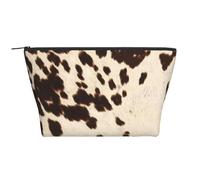 Piel De Vacuno con Manchas Negras Y Marrones, Bolsa de artículos de tocador Bolsa de Maquillaje Bolsa de cosméticos Bolsa de artículos de tocador de Viaje portátil