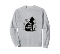 Piel del Momento Pata de Gato Impresión Caprichosa Mascota Sudadera, Unisex para Adultos, Gris Jaspeado, M