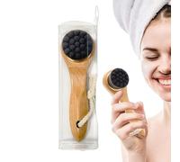 Piel seca - Cepillo de limpieza facial, herramienta de madera natural, limpiador con cerdas de terciopelo fino y mango cómodo, herramienta para el cuidado de la piel para cara, cuello, mejillas