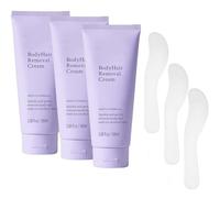 Piel sensible a la crema de depilación, crema de depilatoria rápida, cremas de depilación corporal sin dolor y suave, con aplicador de espátula, para la depilacións y el cuidado de la piel (3pcs)