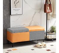 piel sintético de moda, banco de almacenamiento con patas de metal estables. Solución de almacenamiento perfecta y asientos acolchados para salas de estar, dormitorios y pasillos. Cambia de zapatos y