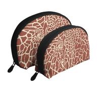 Pieles y Cabezas de Jirafa, Bolsa de Maquillaje de Concha, Monedero pequeño para Mujer, Bolsa de artículos de tocador, Bolsa de cosméticos, 2 Piezas