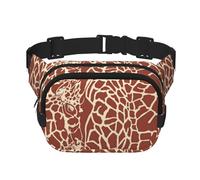 Pieles y Cabezas de Jirafa,Riñonera Cuadrada de Doble Capa, Bolso de Viaje, Bolso Informal para el Pecho.