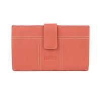 Pielnoble Cartera Mujer Piel Vacuno, Billetero Hecho en España para 12 Tarjetas, con Cremallera Interior y Monedero Exterior, Protección RFID, PS563 (Melocoton, Grande - 19cm)