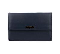 Pielnoble Cartera Mujer Piel Vacuno Flor Azul Marino - Billetero Grande con Monedero Exterior, Cremallera Interior y Protección RFID - Hecho en Ubrique España - PNA40871 (Azul Marino, Grande - 16cm)