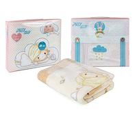 PIELSA Baby - 6377-50 | Manta Bebe | Manta Bebe Invierno | Manta Bebe Meses | Manta Bebe Estampada | Manta de Cuna | Color Nácar | Tamaño 80x110