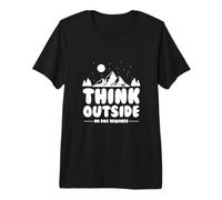 Piensa afuera, no se Requiere Caja Aventura Camping Camiseta Premium