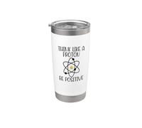Piensa como un protón Sé positivo Ciencia divertida Químico atómico Vaso térmico de acero inoxidable de doble pared