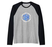 Piensa como un protón Sé positivo Ciencia Vintage Nerd Geek Camiseta Manga Raglan