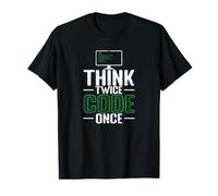 Piensa Dos Veces código una Vez Camiseta gráfica económica