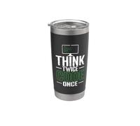 Piensa dos veces código una vez Vaso térmico de acero inoxidable de doble pared
