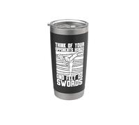 Piensa en tus oponentes Combate High Kicks Fighter Taekwondo Vaso térmico de acero inoxidable de doble pared