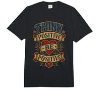 Piensa Positivo Sé Positivo Vintage Tatuaje Corazón Motivacional Comfort Colors Adult Heavyweight T-Shirt