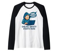 Piense Antes de Hacer Clic - Conciencia de ciberseguridad Camiseta Manga Raglan