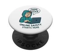 Piense Antes de Hacer Clic - Conciencia de ciberseguridad PopSockets PopGrip Adhesivo