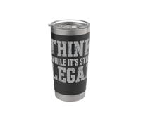 Piense mientras sigue siendo legal Declaración de libertad de expresión divertida Vaso térmico de acero inoxidable de doble pared