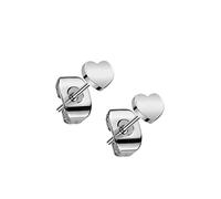 Pierced Owl 20GA F136 Pendientes de tuerca de titanio con forma de corazón planos, se venden como un par, Metal, Sin gemas.